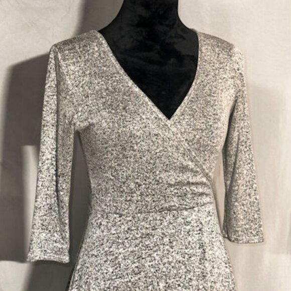 TMG Knit Dress, Wrap Style Gray Dress, Size Medium - Picture 4 of 7